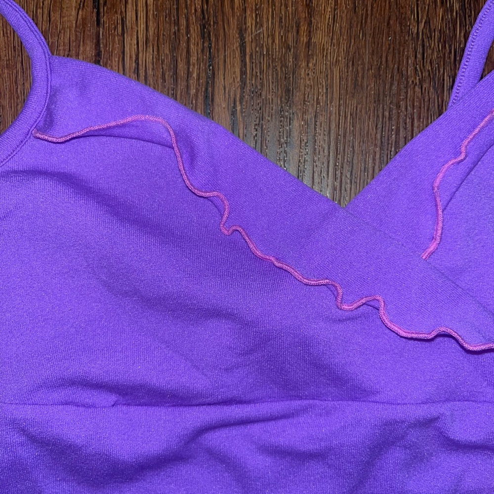 Guess Ruffled Purple Camisole Fitted Top - Picture 5 of 5